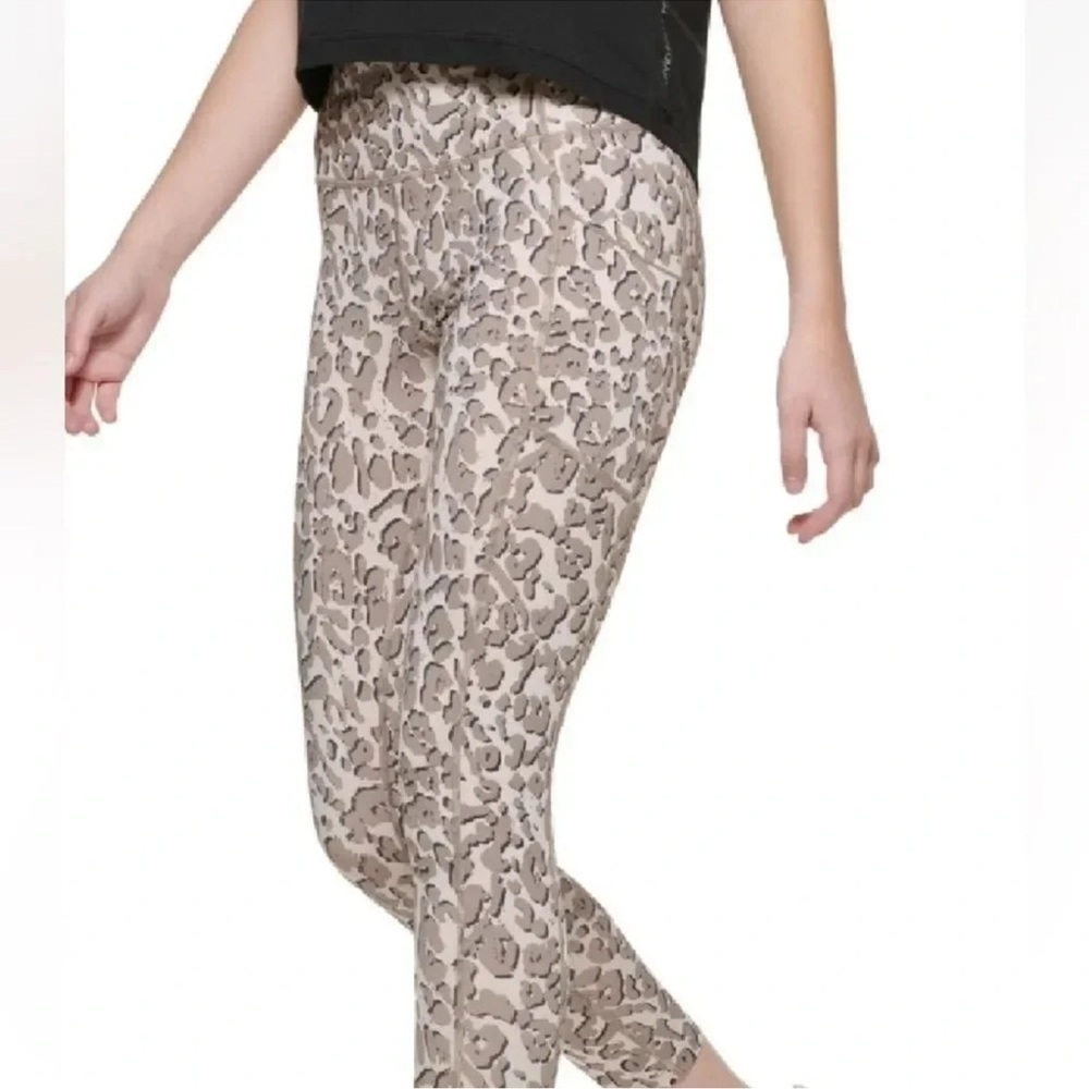 Calvin Klein Performance Printed High-Rise 7/8 Leggings - Leopard Track Moonrock - Picture 2 of 2